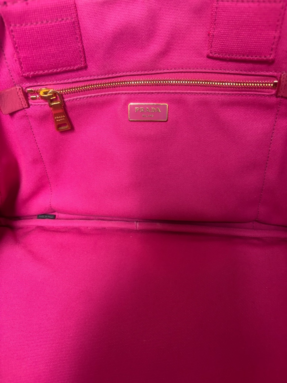 Authentic Prada Pink Canvas Canapa Tote - Picture 5 of 13